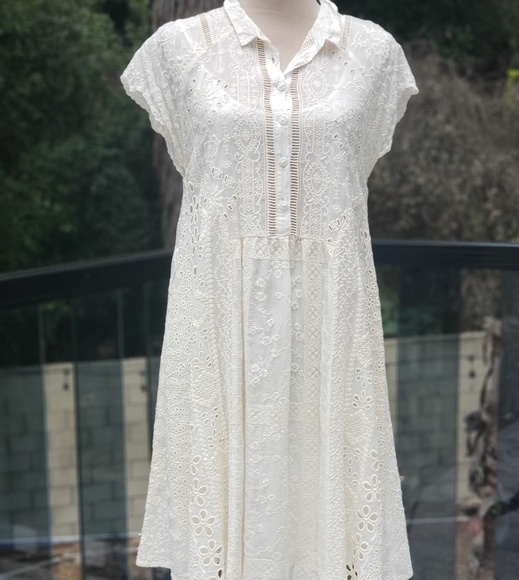 Nwt Johnny Was Eyelet Georgette dress  S - Picture 2 of 8